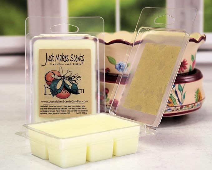 2 Pack - Orange Blossom Scented Soy Wax Melts | Long Lasting Orange Tree Flower Fragrance | Hand Poured in The USA by Just Makes Scents Candles & Gifts