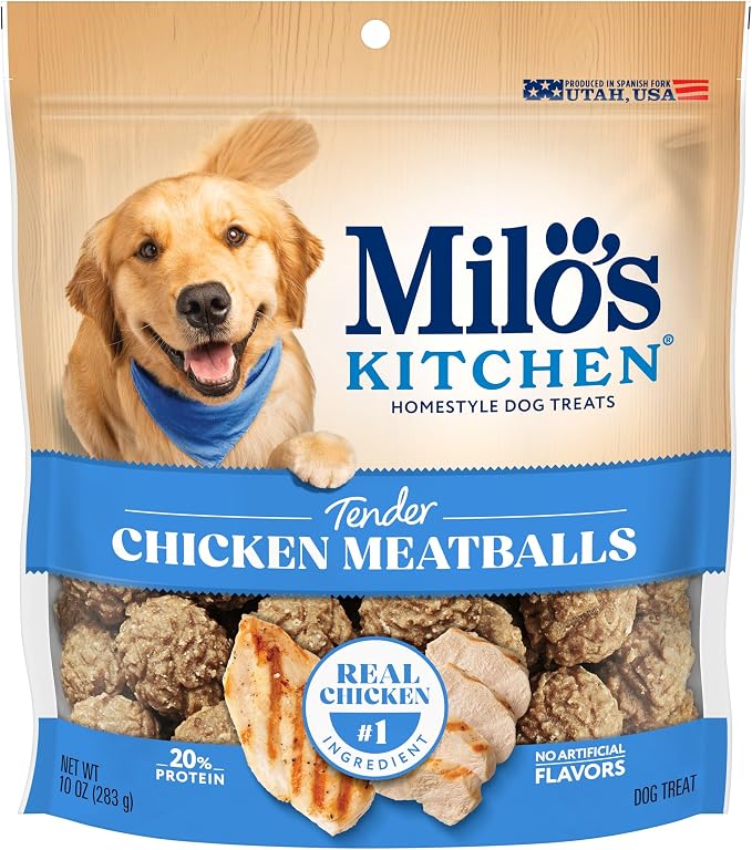 Milo’s Kitchen Chicken Meatballs Dog Treats, 10 Oz. Bag