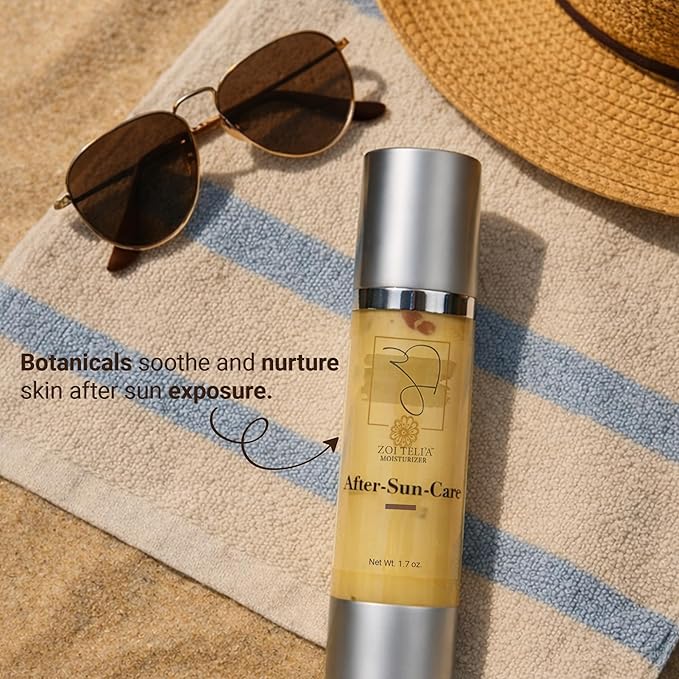 Zoi Teli’a After Sun Care Moisturizer with Coffee Berry Polyphenols, Ashwagandha & Green Tea Extract -Fast Absorbing Daily Moisturizing Summer Skincare Cream for Face and Body - Beige - 1.7 oz
