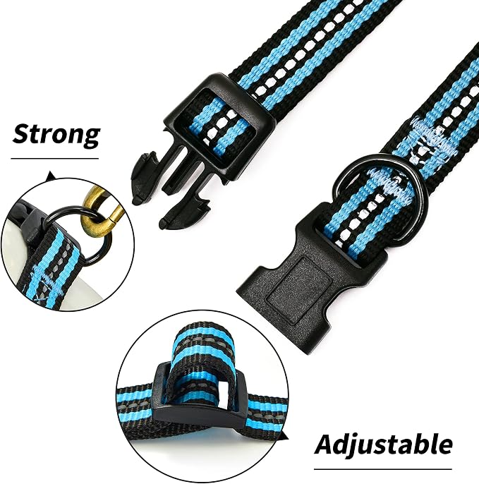 Mile High Life Reflective Dog Collar, Adjustable Lightweight Quick Release