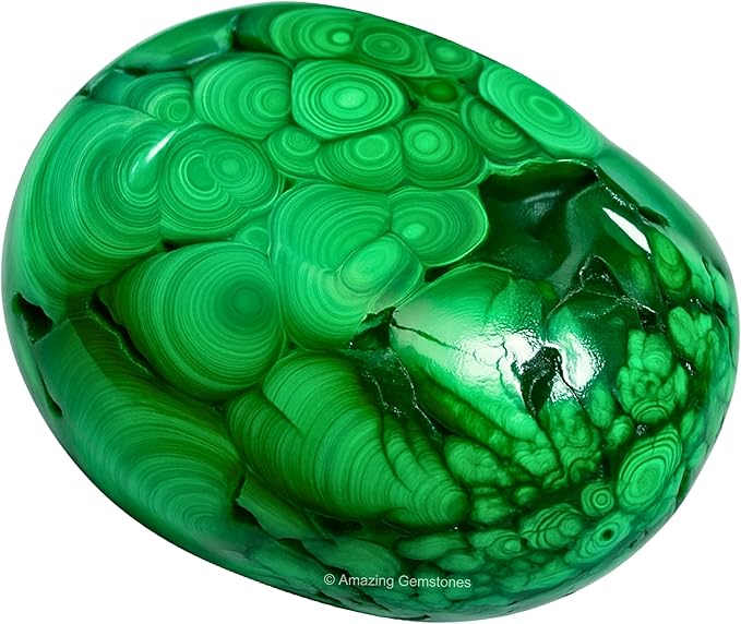Amazing Gemstone Malachite Crystals and Healing Stones - Large Palm Stone Crystals Piedra - Crystal for Good Luck, Balanced Positive Energy, Meditation - Unique Stocking Stuffers, Gifts for Women