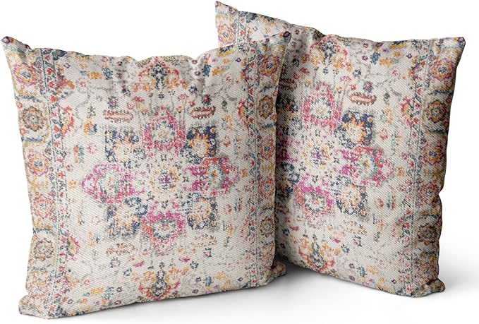 Snycler Boho Throw Pillow Covers 26x26 inch Set of 2 Burnt Yellow Terracotta Rust Colored Throw Pillows Double Sided Boho Home Soft Decor for Bedroom Living Room Couch & Sofa (No Inserts)