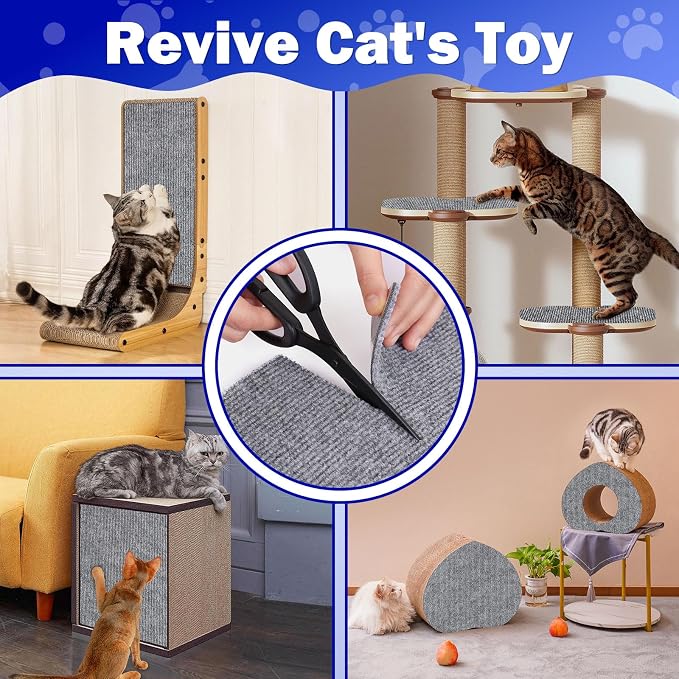 ENONCI 23.6x15.8 Cat Scratcher Mat, Self-Adhesive Cat Scratch Furniture Protector