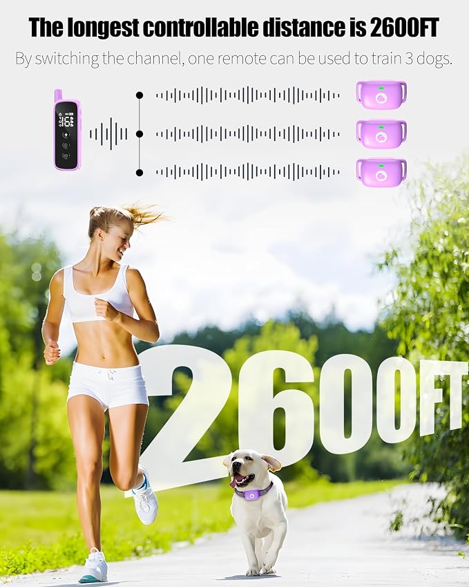 Shock Collar for Dogs 3Pack, 2600FT Dog Shock Collar with Remote