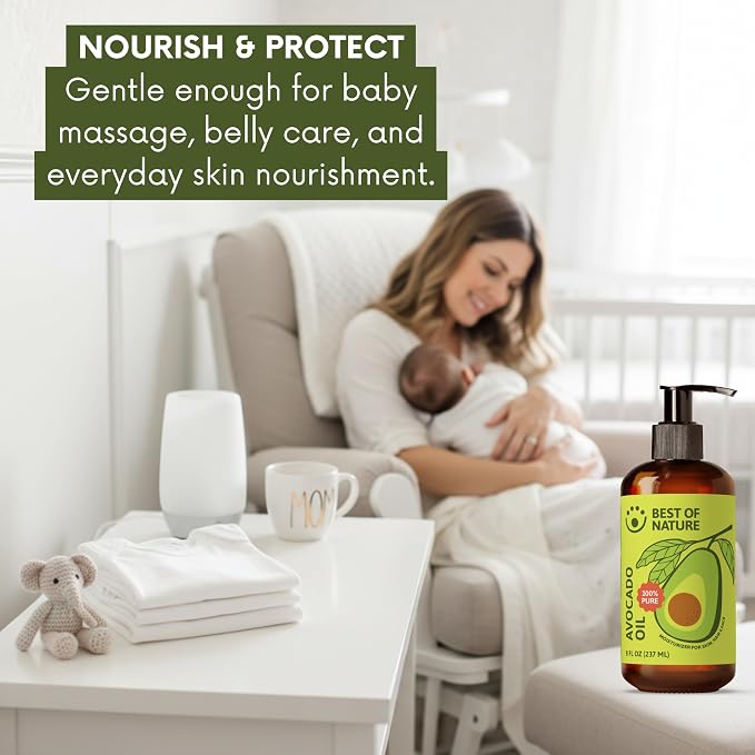 Best of Nature 100% Pure Avocado Oil – Natural Massage Oil, Moisturizing Body & Hair Oil, Unscented Skincare & Carrier for Essential Oils, Gallon (128 Fl Oz)