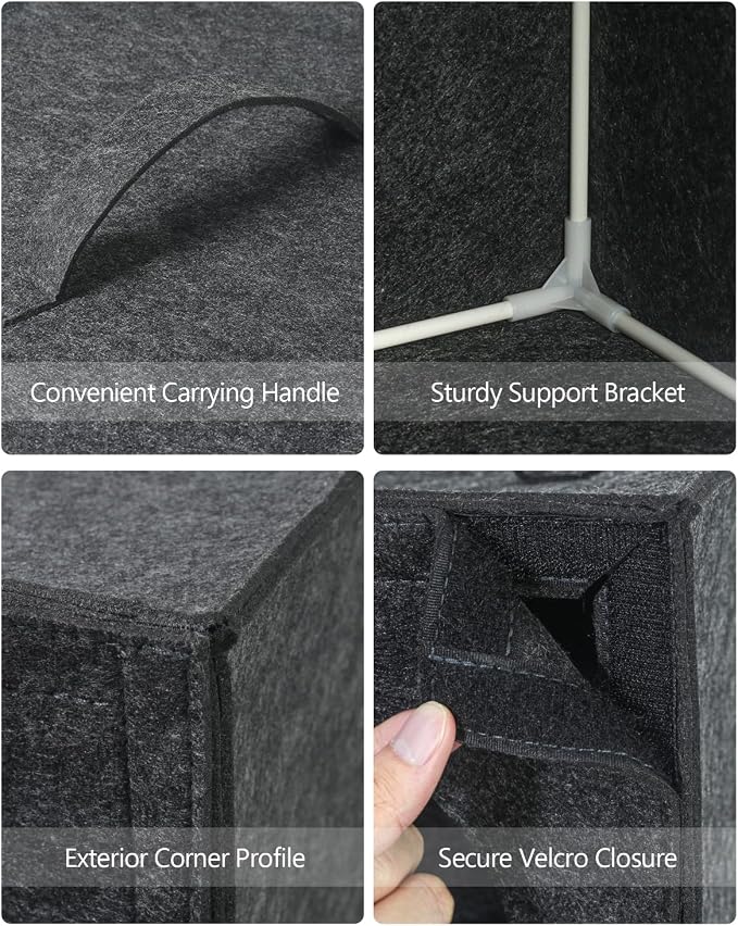 Cat Cave - 13 Inches Large House Hideout for Indoor Cats, Felt Bed With Pillow Inside, Cube Box, Cubby Covered Bed, Hut