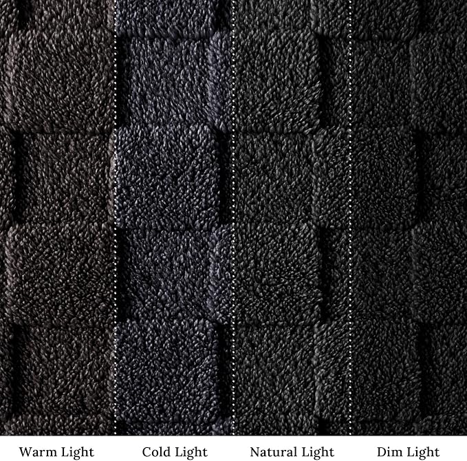 Exclusivo Mezcla 3D Checkered Fleece Queen Blanket for Bed, Black | Super Soft and Cozy Fluffy Blanket, Lightweight, Breathable, Decorative Blanket for Living Room, Bedroom, All Season, 90"x90"