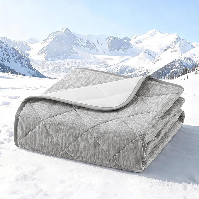 COZY KISS Dog Cooling Mat 68"x82" Q-Max>0.4, Waterproof Pet Cooling Pad, Leakproof & Non-Slip Dog Bed Cover, Washable Furniture Protector for Large Dogs, Couch, Floor (Gray)