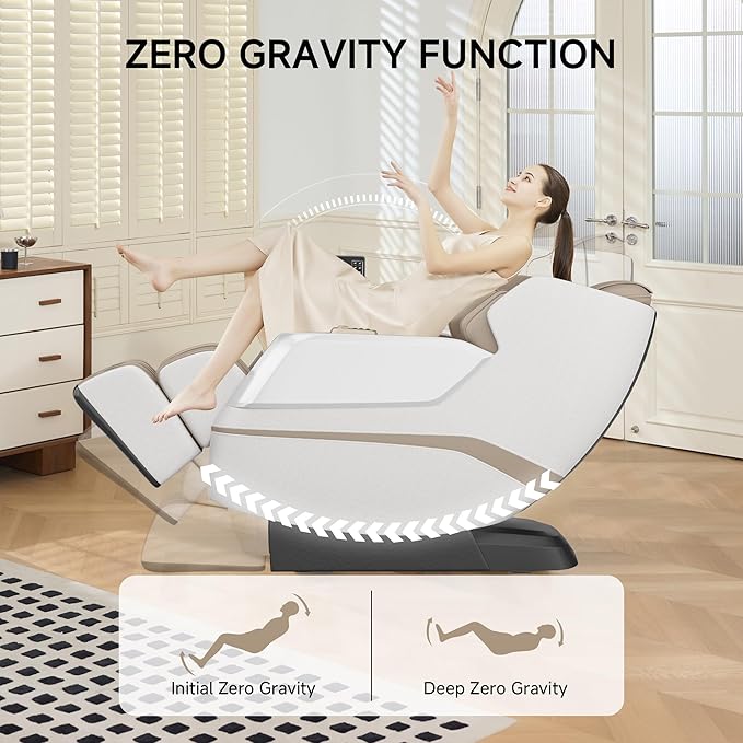 springspa Massage Chair Full Body Shiatsu Recliner with SL Track, Zero Gravity, 3 Massage Intensity, Shortcut Key, Foot Rollers, Bluetooth Speaker, Q23 Khaki