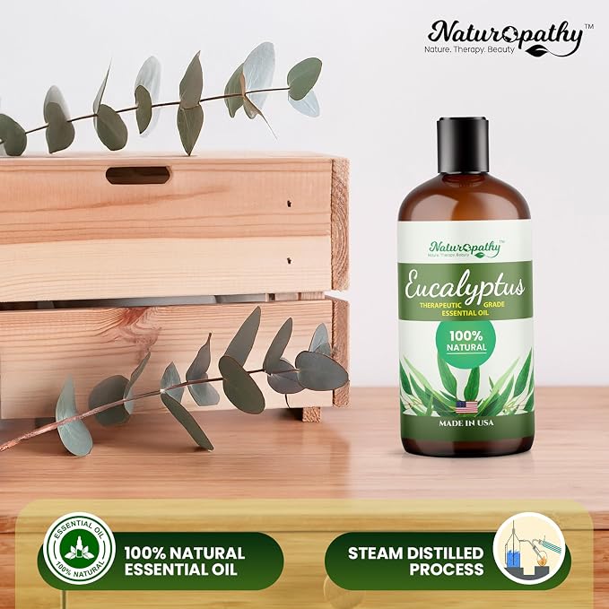 Naturopathy Eucalyptus Essential Oil, Therapeutic Grade, Premium Quality Perfect for Aromatherapy (16 fl oz)