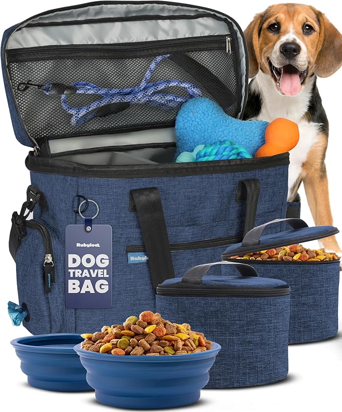 Rubyloo Original Doggy Bag™ Dog Travel Bag for Supplies with Travel Bowls