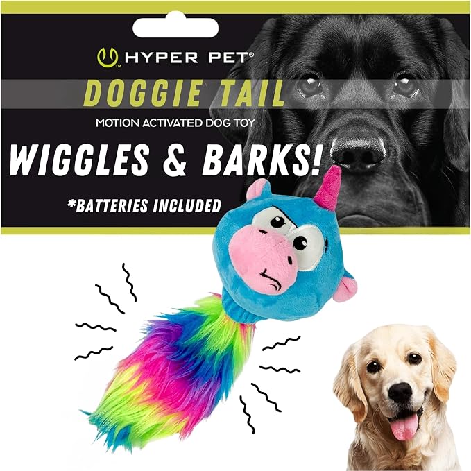Hyper Pet Doggie Pal Unicorn Interactive Plush Dog Toy, Wiggles and Barks | Vibrating design busts boredom with stimulating play sessions, keeps curious pups engaged, entertained and active every day