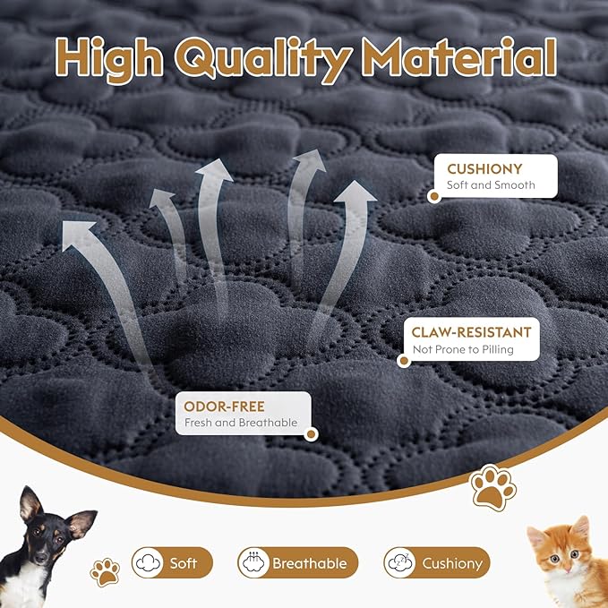 FunFurry Waterproof Dog Blanket, Couch Cover for Dogs Washable, Reversible Dog Bed Cover.(Dark＆Light Grey, 30 X 53 Inch - 1 Pack)