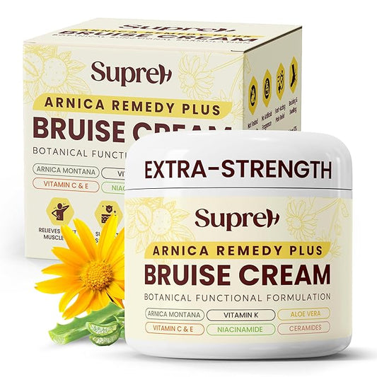 SupreH Arnica Bruise Cream Extra Strength: Vitamin K C & E for Bruising, Swelling and Niacinamide Ceramide for Discoloration & Thin Skin