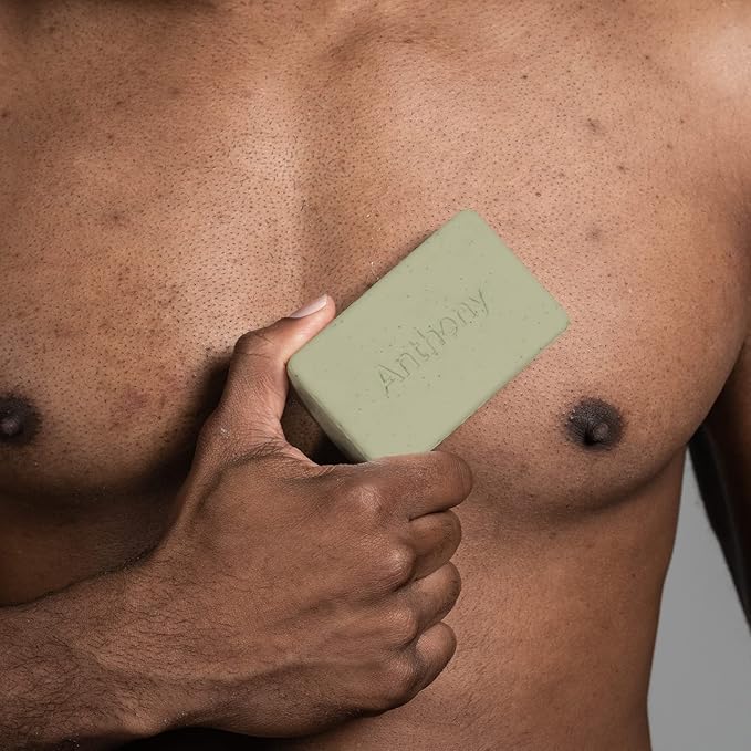 Anthony Men's Buff It Hydrating Soap Bar, 5 Oz, Pack of 3 - Contains Jojoba Beads, Aloe Extract, Avocado & Coconut Oils for Hydrating & Nourishing Body Skin