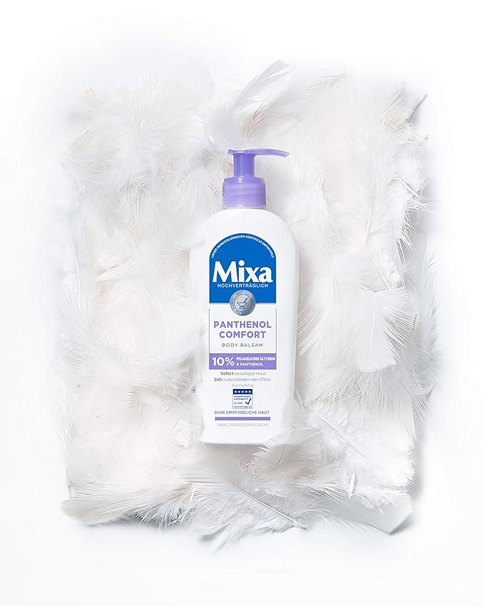 Mixa Panthenol Comfort Body Balm Itch Relief and Soothing Balm with Panthenol and Vegetable Glycerine for Sensitive Skin 250ml