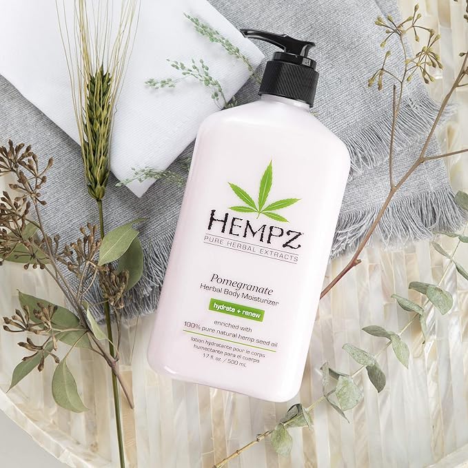 Hempz Body Lotion - Pomegranate - Bright Citrus - Daily Moisturizing Cream - 17oz,(Pack of 2)