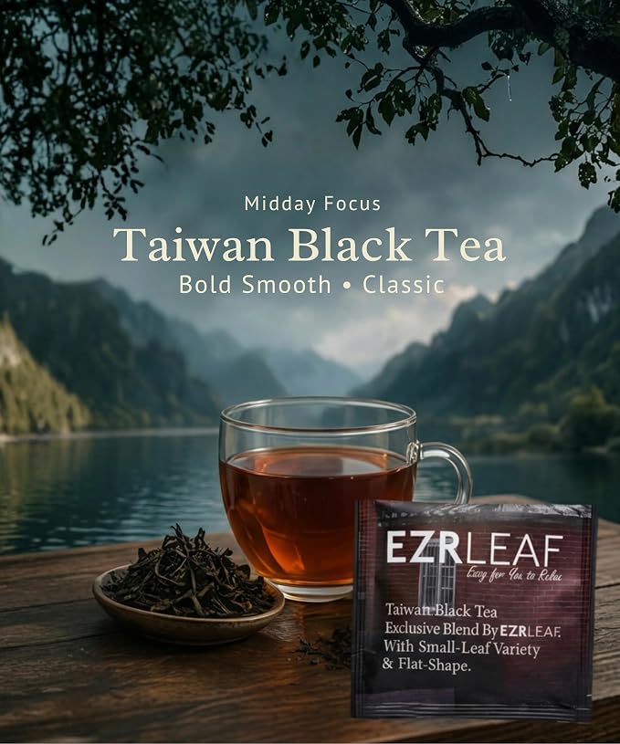 EZR LEAF Taiwan Tea Rituals – Premium Taiwan Tea Variety Pack, Taiwan Black Tea & Oolong Tea Collection, Four Seasons Oolong, Osmanthus Oolong, Pyramid Tea Bags, Tea Gift Set