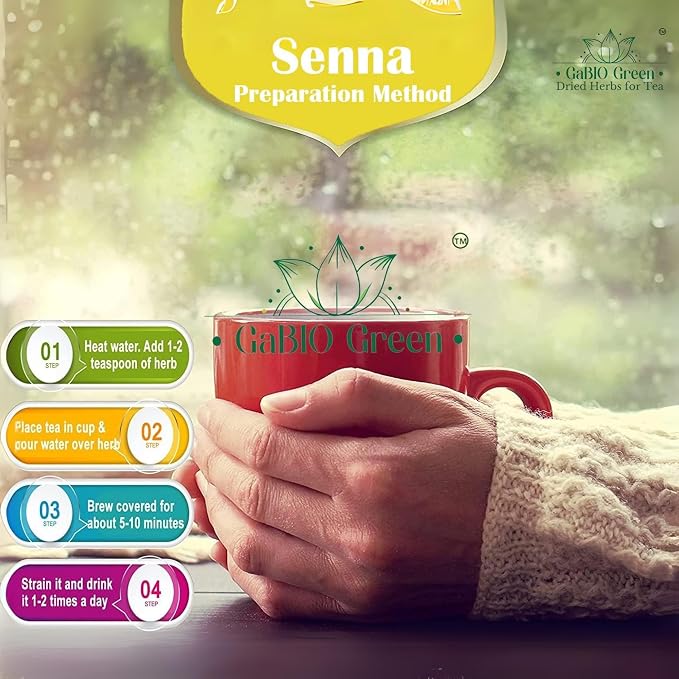 Natural Senna Leaves Hoja Sen Dried Herbal Leaves, Senna Raw Leaf, Hoja Sen Cut & Sifted Herbs, Non-GMO, Gluten-Free, Senna Alexandrina in a Resealable Bag (4oz)