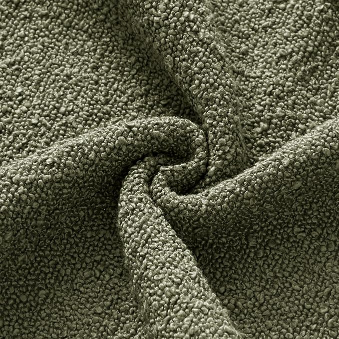 MIULEE Textured Boucle Lumbar Pillow Cover for Bed 14x36 Olive Green | Pack of 1 Textured Neutral Couch Throw Pillow Cover, Accent Solid Long Body Pillowcase, Sofa Living Room Home Decor