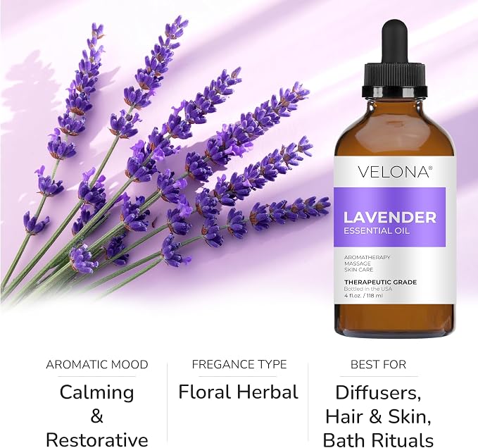 velona Lavender Essential Oil by Velona - 32 Fl Oz | Therapeutic Grade | for Aromatherapy Diffuser, Massage, Skincare, Haircare, Soapmaking