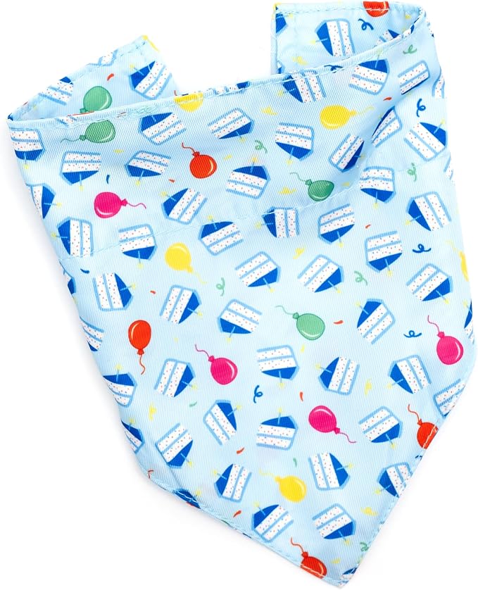 THE WORTHY DOG Slide-On Printed Bandana for Dogs & Cats, Birthday Boy