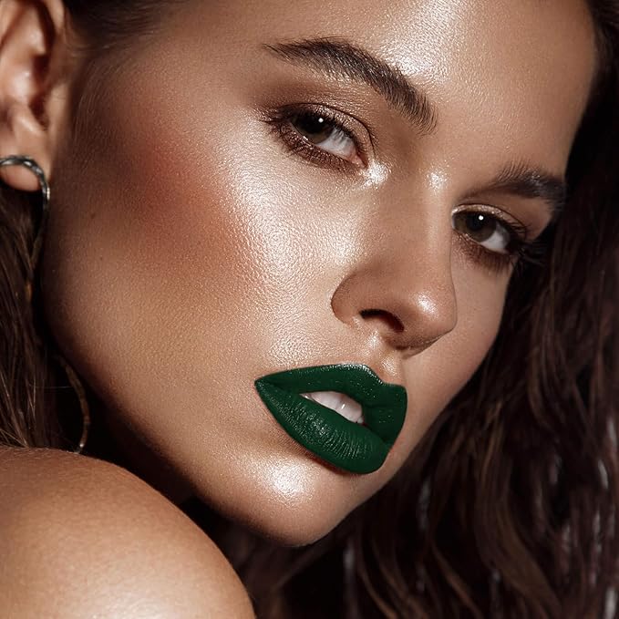 3-Pack Multicolor Matte Liquid Lipstick Set – White, Dark Green & Chocolate – Long-Lasting, Smudge-Proof, Waterproof – High-Pigment, Transfer-Resistant Colors for All-Day Wear