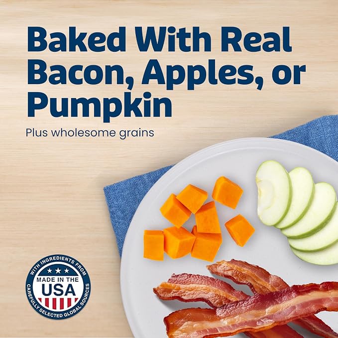 Blue Buffalo Health Bars Variety Pack Dog Biscuits, 16 oz | Bacon Egg & Cheese, Apple & Yogurt & Pumpkin & Cinnamon Recipes, Oven-Baked, Crunchy Texture