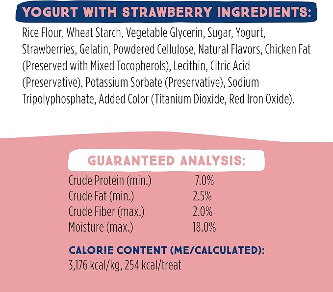 Ultra Chewy Yogurt with Strawberry Double Treat Bones, 12 Count | Long-Lasting Dog Treats, Made in USA, For Large and Small Breeds, Highly Digestible