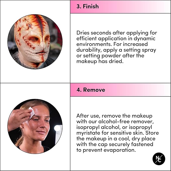 Narrative Cosmetics FX Alcohol Airbrush Paints - 2 fl oz, Skin Safe, Quick Dry, Waterproof, Sweatproof, Transferproof Liquid Makeup for Bodypainting, Theater, FX Makeup, Film and TV - Aged Blood