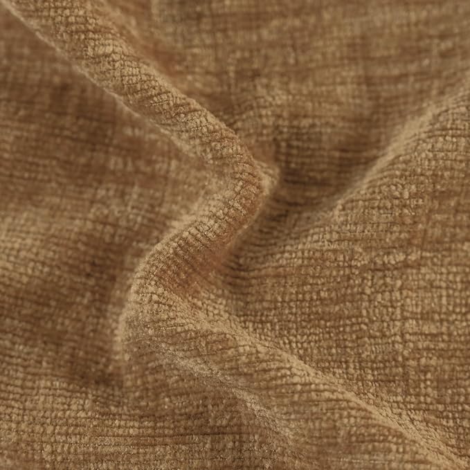 CaliTime Decorative Couch Throw Pillow Covers 20 X 20 Inches Apricot Brown | Pack of 2, Cozy Chenille Cushion Cases for Sofa Bed Living Room Farmhouse Home
