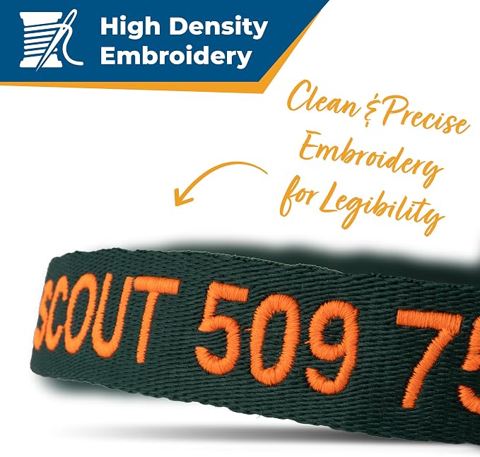 GoTags Personalized Dog Collar with Buckle, Custom Embroidered with Pet Name and Phone Number in Blue, Black, Pink, Red and Orange, for Boy and Girl Dogs or Cats, 10 Adjustable Sizes