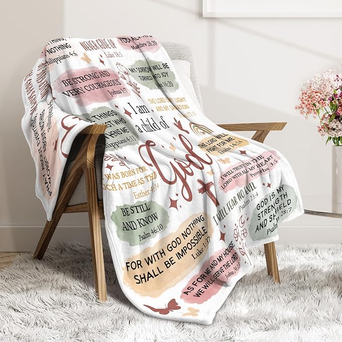 Christian Gifts for Women, Christian Blanket, Birthday Gifts for Women | Baptism Gifts for Girl, Teen Girl Gifts Trendy Stuff, I Am a Child of God Blanket, First Communion Gifts for Girls(80 * 60)