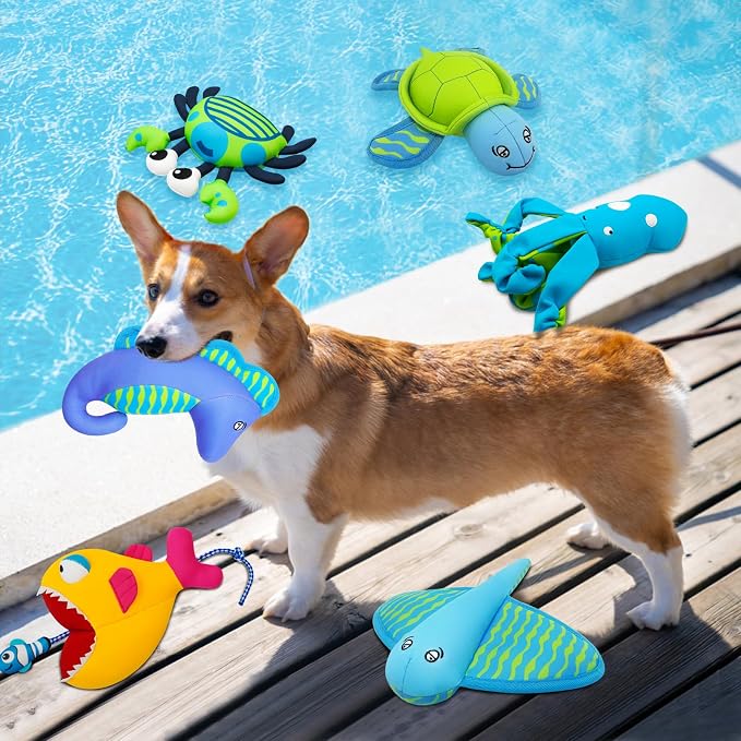 Squeaky Dog Toys, Floating Dog Toys for Indoor or Outward Play, Interactive Dog Gifts for Small and Medium Dogs – Manta