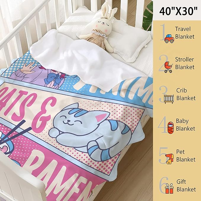 Just A Girl Anime Blanket Gifts for Girls - Kawaii Anime Decor Flannel Blanket, Luxurious Warm and Cozy, L 60X80 Inch, Most People's Choice