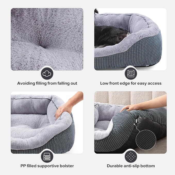 Large Dog Beds Large Sized, Washable Orthopedic Warming Soft Sleeping Durable with Anti-Slip Bottom