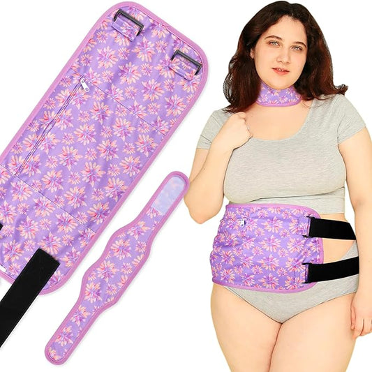 Plus Size Castor Oil Pack 2 Pcs Castor Oil Wrap Organic Cotton Reusable Kit Organic Cold Pressed Unrefined Castor Oil Compress Packs for Liver Detox, Chrysanthemum