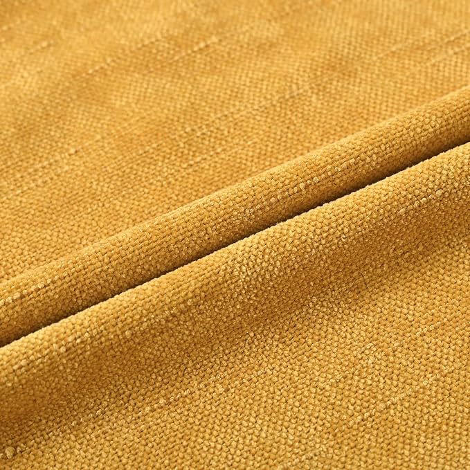 Set of 4 Soft Textured Decorative Throw Pillow Covers 20x20 Inch Cozy Farmhouse Cushion Cover Square Accent Pillow Cases for Bed Couch Sofa Living Room, Mustard Yellow