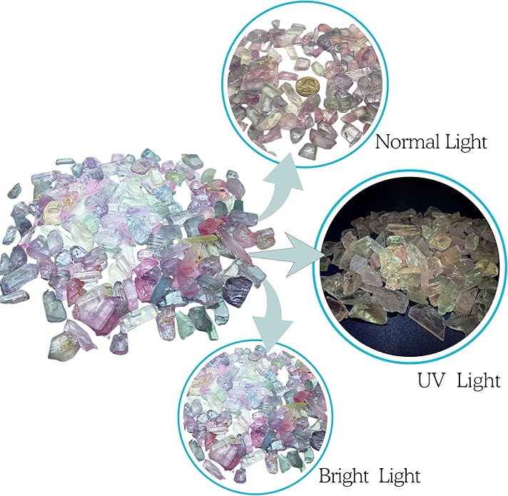 10 Grams Natural Kunzite Gemmy Crystals – Raw Assorted Shape Color & Sizes – Gemstones for Jewelry Making, Healing, Chakra Balancing, Meditation & Collecting - Bracelet Maker Friendship Bracelets