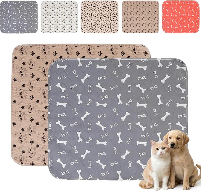 Puppy Pee Pads with Pheromones,Forever Pad,Washable Pee Pads for Dogs,Reusable Dog Pee Pads,Waterproof and Leak-Proof,Non-Slip Base Training Pad Suitable for Home(Gray+Brown,XS:11.8*11.8inch)
