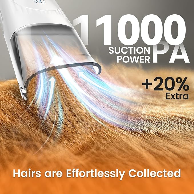 oneisall Dog Grooming Vacuum, Pet Grooming Vacuum with Clipper Nail Grinder, 1.5L Dust Cup Dog deshedding Brush with 7 Tools for Shedding Pet Hair, Home Cleaning(Blue) | 11kPa Strong Suction, 59dB Low Noise,Clipper & Nail Grinder Included, 7-in-1 Groom...