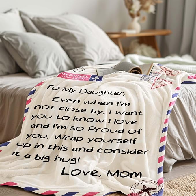 UFOORO Throw Blanket Gifts for Daughter, to My Daughter Blanket from Mom, Thoughtful Mothers Day, Birthday, or Graduation Gift, Best Gift Idea for Her, Daughter Gifts from Mom 55"X70"