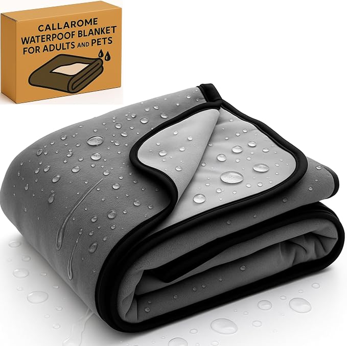 Waterproof Blanket for Bed or Couch – Soft and Leakproof Waterproof Throw Blanket, Water Proof & Stain Resistant Easy to Clean Throw Blanket Cover for Adults or Pets, Reversible Grey 60"x80" | High-Density Heavy-Duty Material - Ultra-Soft & Durable Sof...