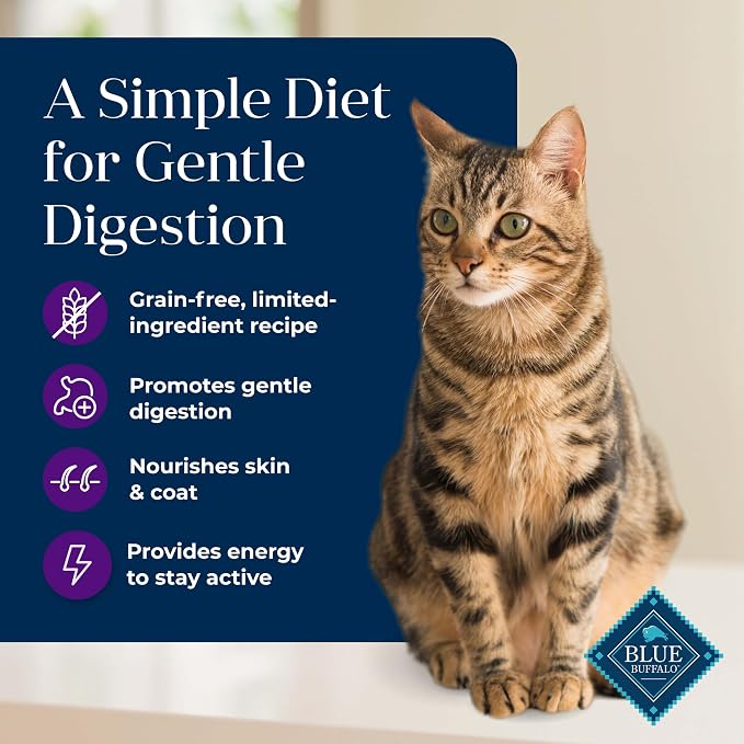 Blue Buffalo Basics Turkey Grain-Free Dry Cat Food, 11 lb | Skin & Stomach Care, Real Turkey #1 Ingredient, Limited Ingredient Diet, Antioxidant-Rich LifeSource Bits, Skin & Coat Health