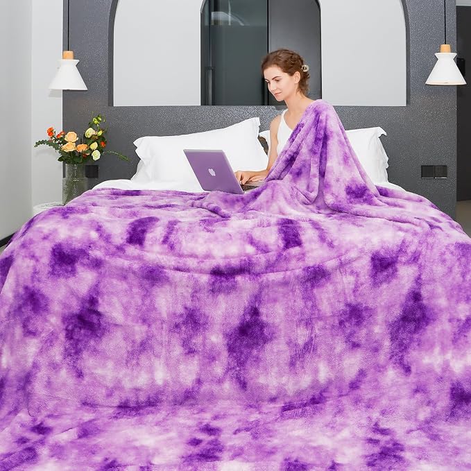 MUGD Big Blanket Fuzzy Soft Cozy Purple Throw Blanket Throw Blanket for Bed Queen Size