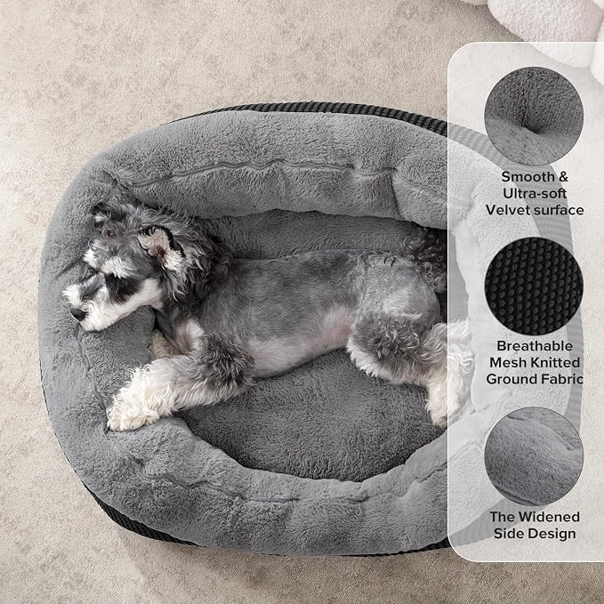 Large Dog Beds Large Sized, Washable Orthopedic Warming Soft Sleeping Durable with Anti-Slip Bottom
