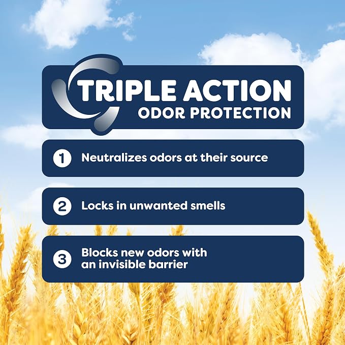sWheat Scoop Triple Action Natural Wheat Cat Litter Odor Guard Technology, 3X Stronger Clumping, Super Absorbtion, 99.5% Dust Free Performance, 28 Pounds