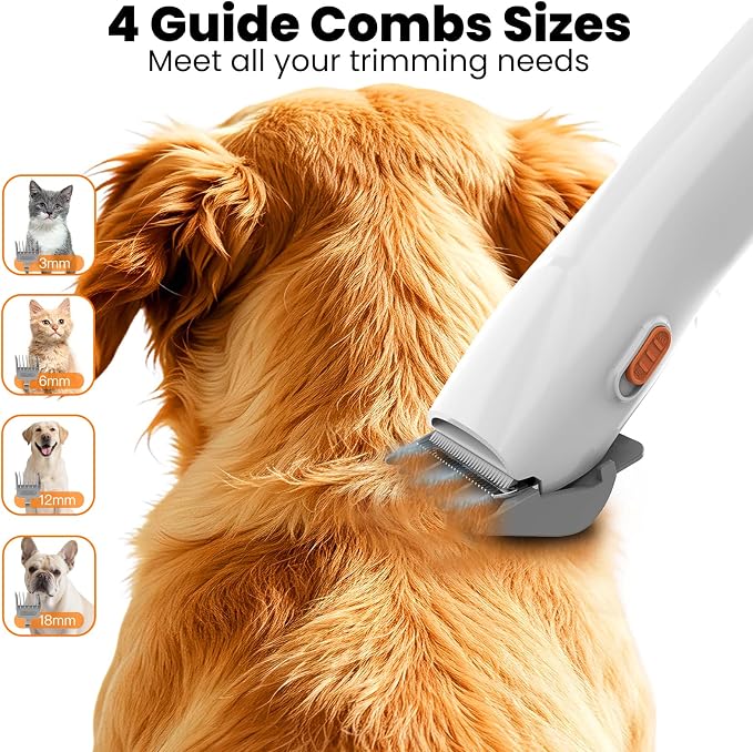 PG10 Dog Grooming Vacuum with Electric Clipper & Shedding Brush, 12,000Pa Suction Pet Grooming Vacuum for Dogs, Low Noise Pet Hair Vacuum with Grooming Kit for Home Shedding and Trimming