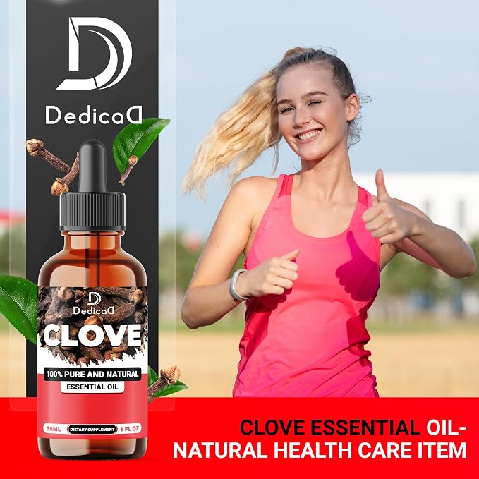 DEDICAD - 1 FL Oz - 30ml - Clove Essential Oil Supplement – for Toothache, Oral Care, Skin & Hair – Clove Oil Organic
