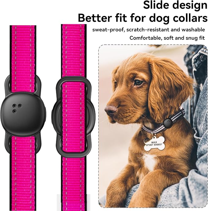 DDJ 2-Pack Cat Collar Case for Life360 Tile Sticker (Smallest Tracker)–NOT for Tile Mate/Pro–Silicone Protective Holder for Dog/Pet Collar, Ultra Durable, Easy Installation, Lightweight, Black
